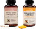 NatureWise Myo-Inositol &amp D-Chiro Inositol Fertility Supplements for Women - 40:1 Ratio [30-Day Supply] + Berberine 1000mg - Berberine Phytosome + HCI + Turmeric &amp Digestive Enzymes - [30 Day