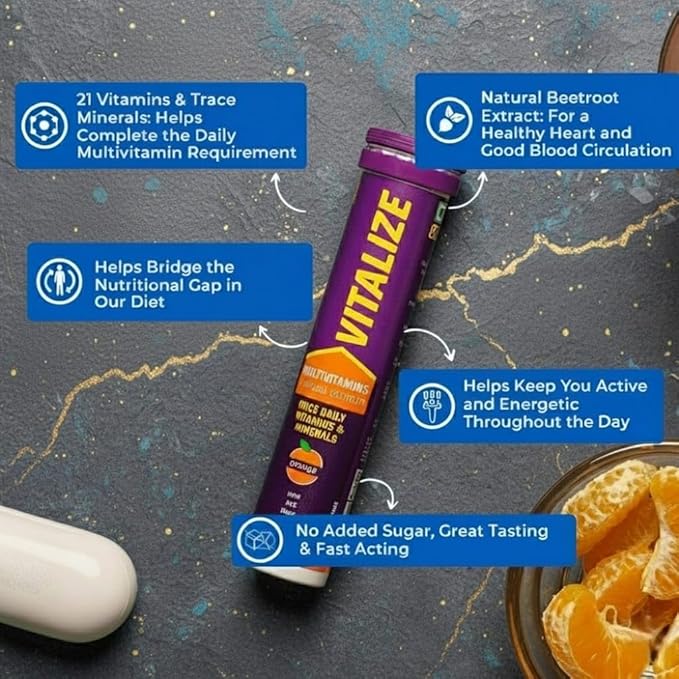 Daily Multivitamins (20-Day Pack Tasty Orange Flavor) 21 Fast-Acting Vitamins &amp Minerals with VIT C D and Iron for Immunity Energy &amp Heart Health | Suitable for Both Men &amp Women