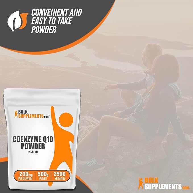 BulkSupplements.com Coenzyme Q10 Powder - Coenzyme Q10 200mg Supplement Nutritional Supplement - Gluten Free 200mg per Serving 500g (1.1 lbs) (Pack of 1)