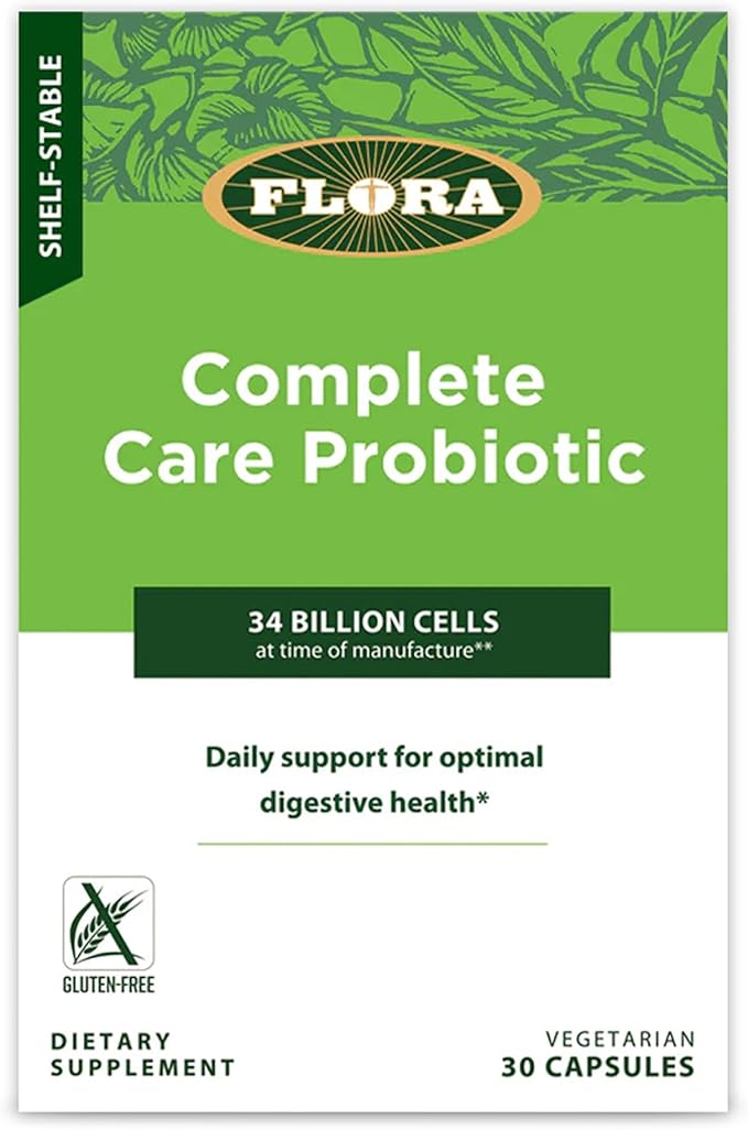 Flora - Complete Care Probiotic - 34 Billion Cells - Supports Immune &amp Digestive Health - Contains Lactobacillus Acidophilus &amp More - Gluten-Free &amp Non-GMO - 30 Vegetarian Capsules