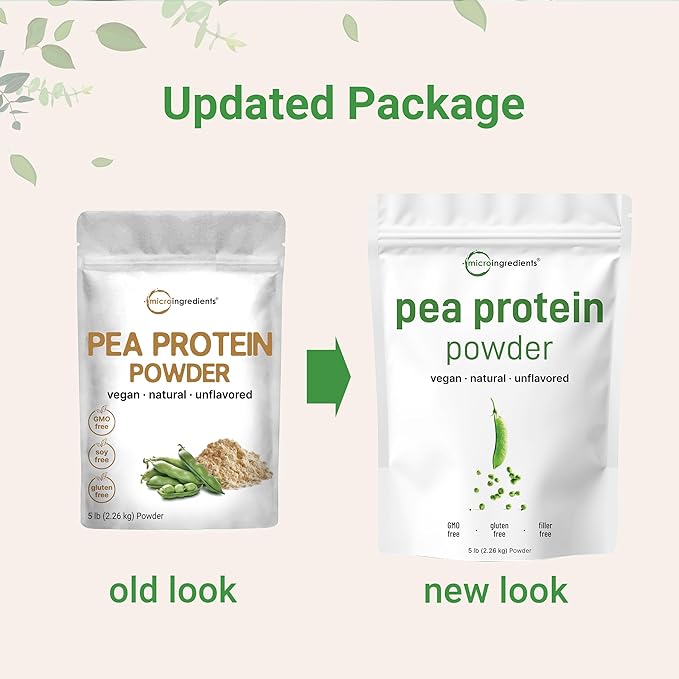 Micro Ingredients North American Grown Pea Protein Powder 5 Pounds | Plant Based Unflavored | Complete Vegan Protein Source with BCAAs &amp EAAs – 27g Serving | Non-GMO Keto Friendly