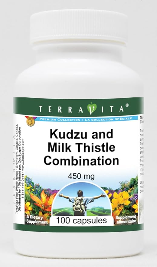 Kudzu and Milk Thistle Combination - 450 mg (100 Capsules ZIN: 513432) - 3 Pack