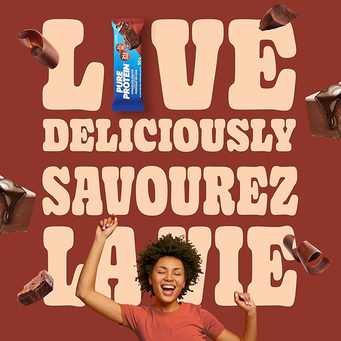Pure Protein Gluten Free Chocolate Protein Bars 50g 6ct 20g Protein Per Bar Imported from Canada