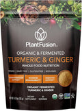 PlantFusion Turmeric and Ginger Drink Mix - Fermented Whole Food Nutrition Herbal Supplement Powder with Curcuminoids - USDA Certified Organic Non-GMO Vegan Gluten-Free 4.76 oz 30 Servings