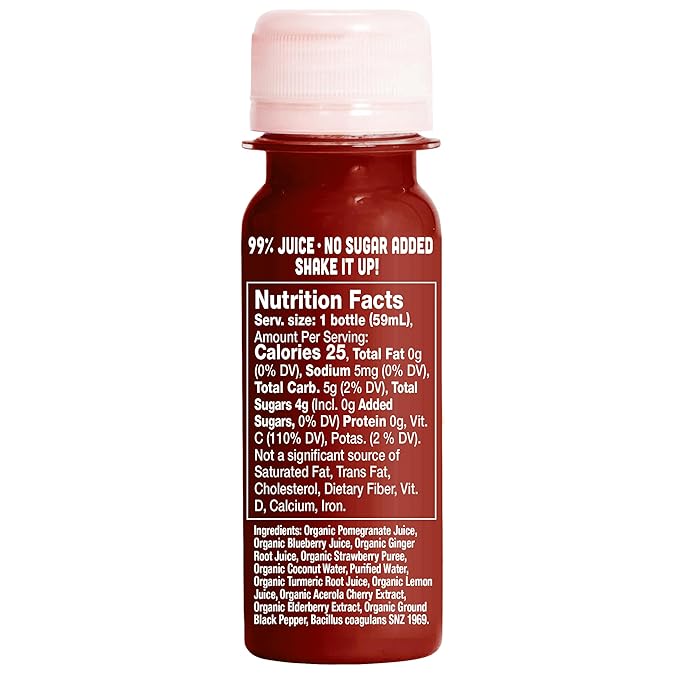 Vive Organic Immune Support Elderberry Shot Cold-Pressed Turmeric &amp Ginger Gluten Free Vegan Immunity Boost Elderberry 2 Fl Oz (Pack of 12)