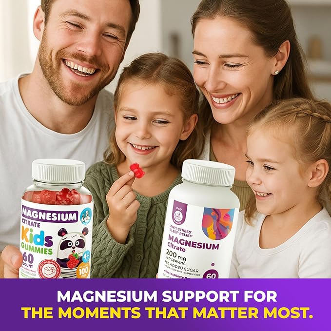 Sugar-Free Calm Magnesium Gummies for Kids and Adults - Kids Magnesium Gummies (180 Count (Pack of 3) Raspberry)