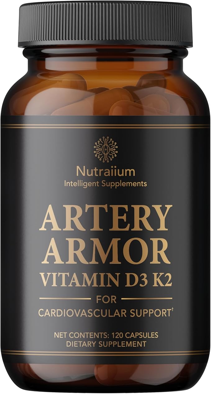 Vitamin D3 K2 Supplement 5000 IU 100 mcg MK7 – High Potency D3+K2 Capsules for Artery Health Heart Support &amp Strong Bones Non-GMO Third-Party Tested d3+k2 Vitamin Supplement Artery Armor -120 Cou