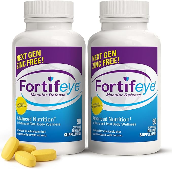Fortifeye Vitamins Macular Defense Multivitamin-60 Day Supply 180 Tablets (Zinc Free) All Natural Total Body &amp Eye Vitamins for Vision Pure Macular Support Formula Complex Eye Vitality Supplem