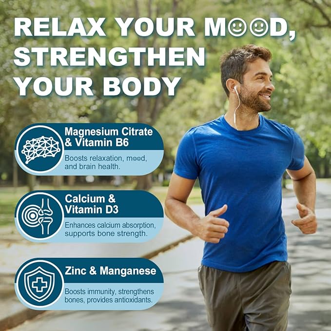 Magnesium Citrate Gummies 500mg for Women Men Sugar Free Magnesium Citrate for Constipation &amp Bloated | Chelated Magnesium Supplement w/ B6 for Mood Calm | Calcium Magnesium for Bone &amp Muscl