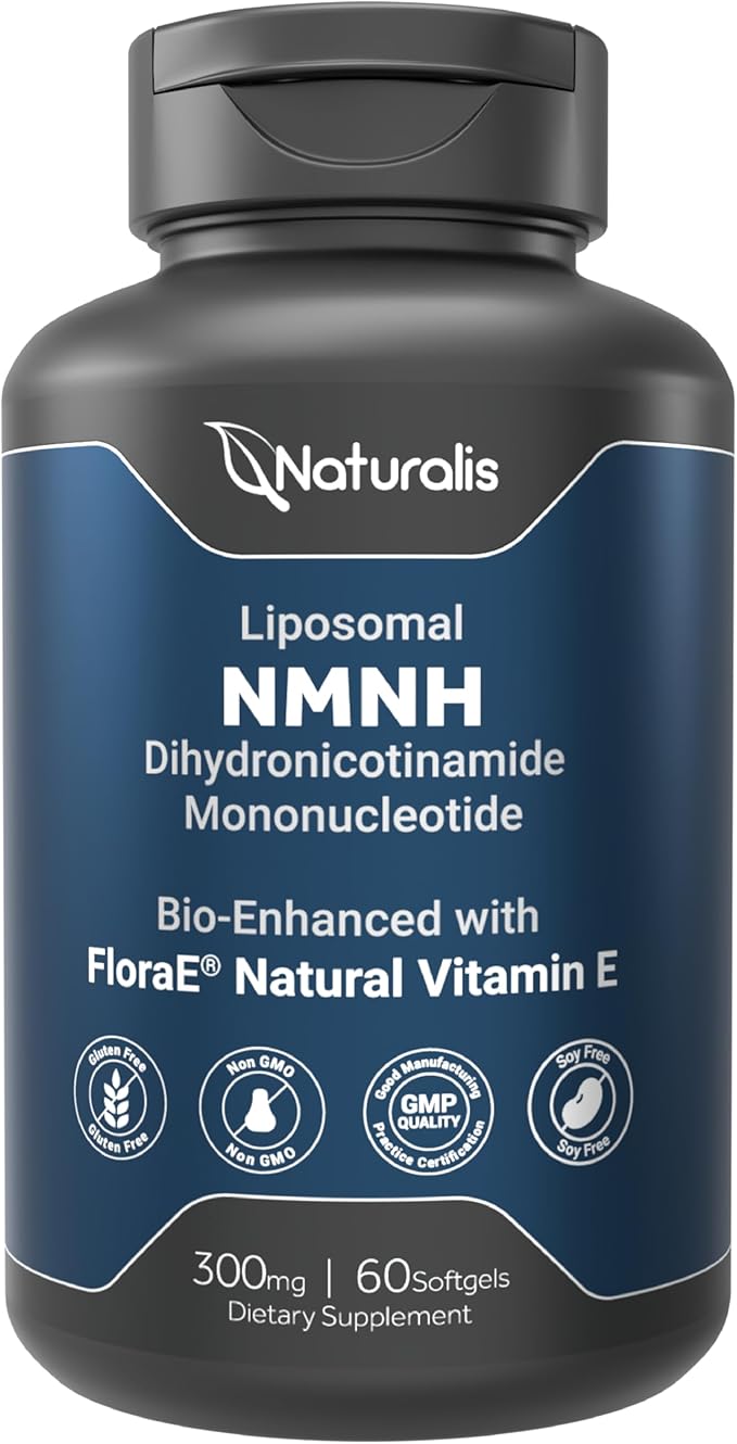 Naturalis Liposomal NMNH 300mg (NMN Alternative) | Boost NAD+ Levels &amp Support Healthy Aging* | Bioenhanced with Vitamin E for Advanced Absorption Stability &amp Antioxidant Protection* | 60 Sof