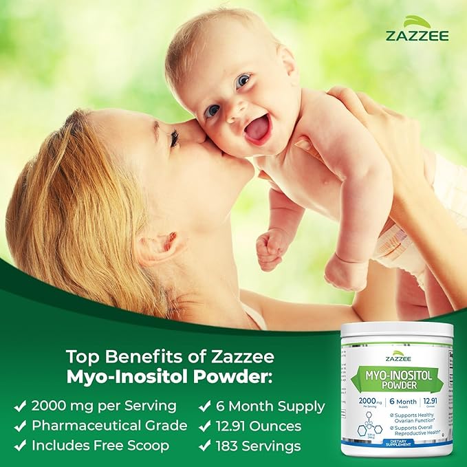 Zazzee Organic Vitex Chasteberry and Myo Inositol Powder | Vitex Berry Extract Plus Myo Inositol Supplement | Female Cycle Support Bundle