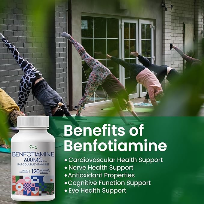 VHC Vitamin B1 Benfotiamine 600mg Supplement- 5X Time Fat-Soluble Thiamine Vitamin B1- Max Boost Bioavailable Thiamine B1 Levels Veggie CapsulesNon-GMO Soy Free- Made in USA (240 Counts)