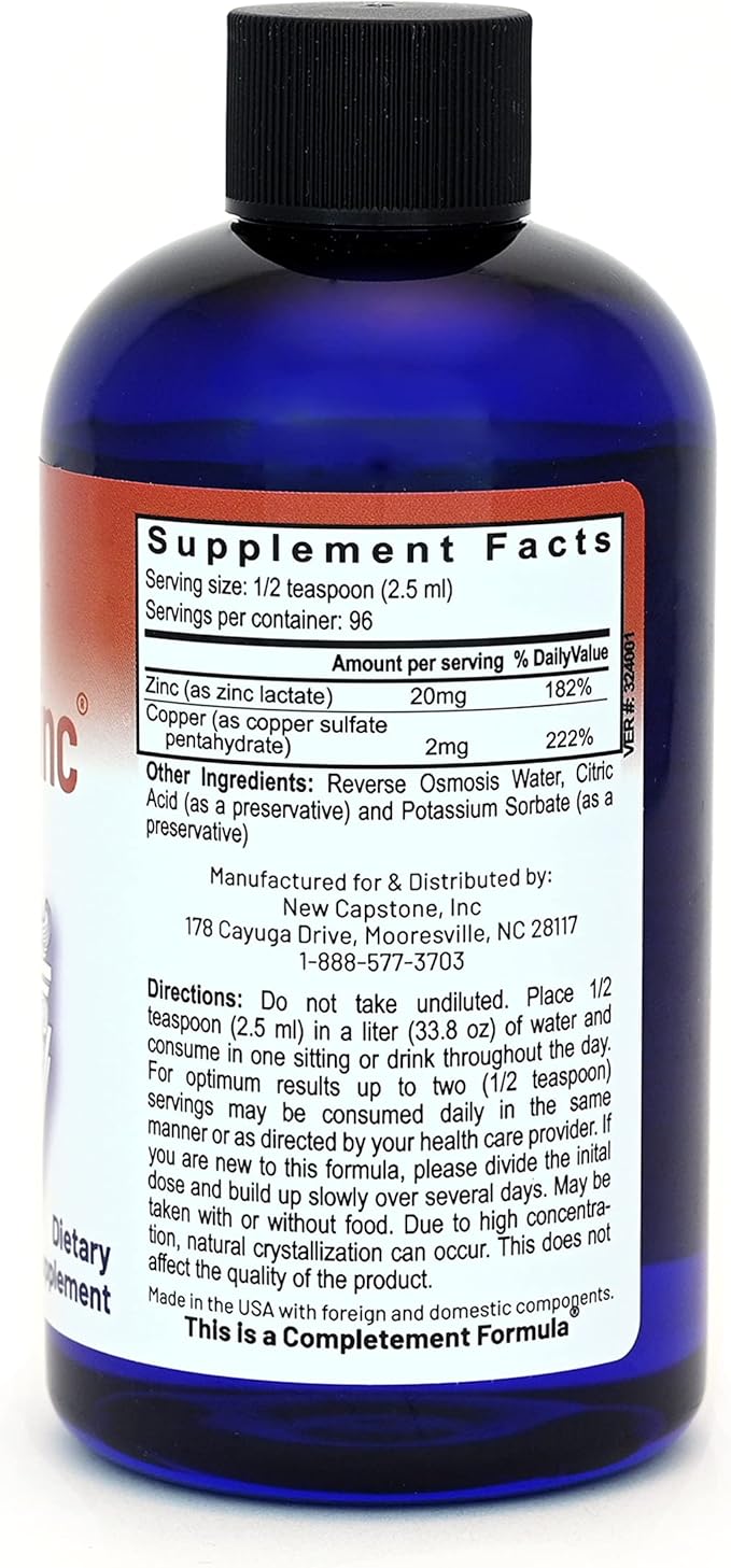 RnA ReSet Pico Zinc Plus – Liquid Zinc &amp Copper Supplement Pico-Ionic Mineral Solution 8.1 Fl Oz (1-Pack) NSF Contents Certified Immune Support Skin Health Cellular Health Vegan