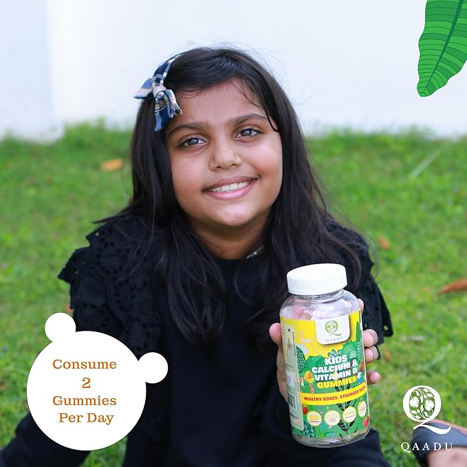 Kids Calcium &amp Vitamin D Gummies for Healthy Bones Stronger Teeth and Growth Vegan Delicious Mango &amp Strawberry Flavor 60 Chewable Gummies Certified Vegan by The Vegan Society of UK