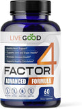 LIVEGOOD™ Factor 4 Omega 3 Fish Oil with EPA &amp DHA CoQ10 and Turmeric Advanced Q10 Coenzyme &amp CoQ10 Supplements DHA Supplements for Heart Joint &amp Immune Support Made in USA 60 Coun