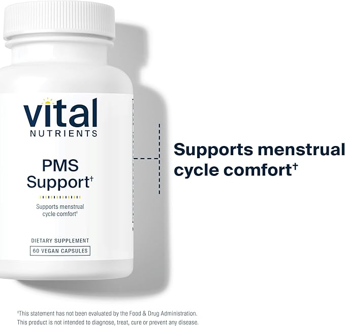 Vital Nutrients PMS Support - Vitex Berry &amp Passionflower Extract for Premenstrual Support &amp Hormone Balance* - Vitamin B6 PMS Supplements - Gluten Dairy Soy Free - Non-GMO - 60 Capsules