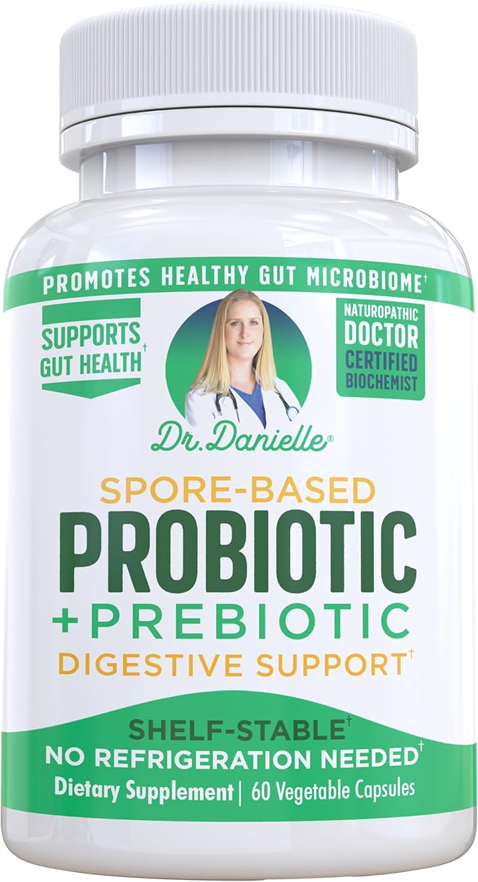 Dr. Danielle Probiotic - Probiotics for Women and Men Adults by Dr. Danielle - Shelf Stable Probiotic Supplement - No Refrigeration Necessary - Bacillus - 60 Capsules