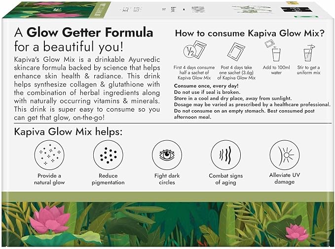 Skin Glow Mix | Ayurvedic Skin Supplement Collagen Powder | Skincare for Glowing &amp Healthy Skin (30 Sachets)