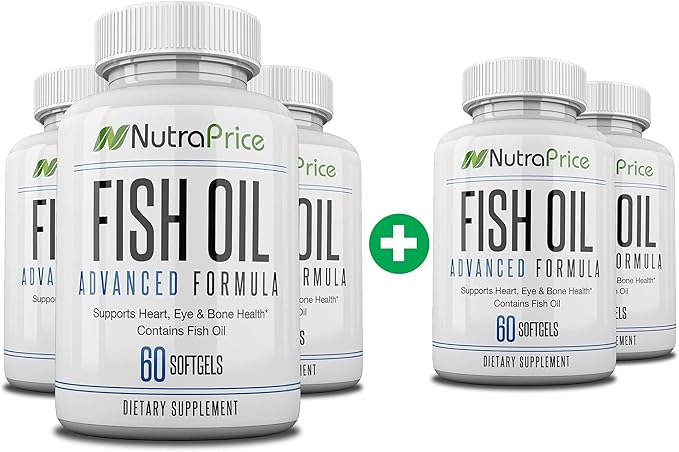 Fish Oil 2000 mg Omega-3 Fatty Acids EPA and DPA Daily Supplement for Men and Women Advanced Formula to Support Heart Eye Bone Joint Health Made in USA 60 Soft Gel Capsules (5pk)