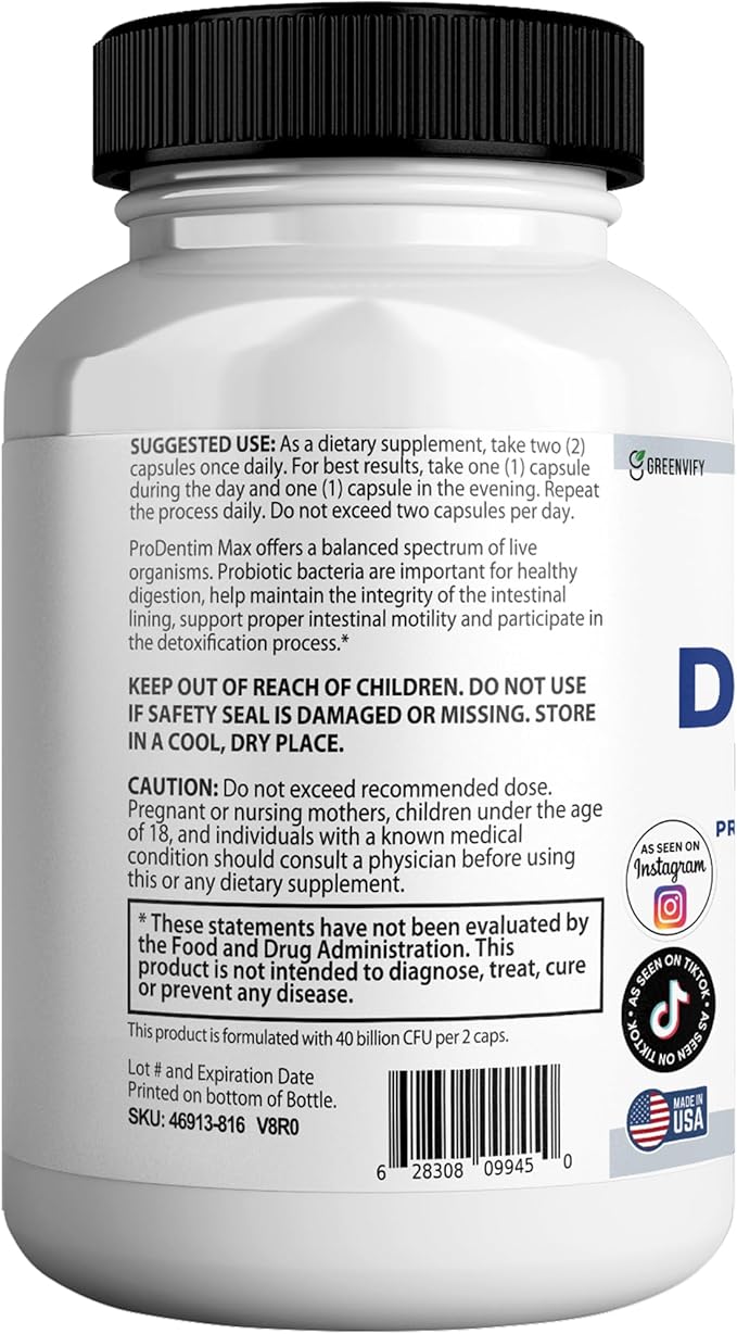 Dentipure Max Probiotic Supplement 40 Billion CFU 60 Capsules Supports Teeth and Digestive Health (3)