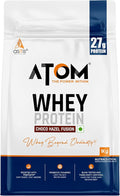 AS-IT-IS Atom Whey Protein 1kg/35.2 Oz With Digestive Enzymes | Usa Labdoor Certified for Accuracy &amp Purity | Choco Hazel Fusion Flavor | 27g Protein | 5.7g Bcaaâ