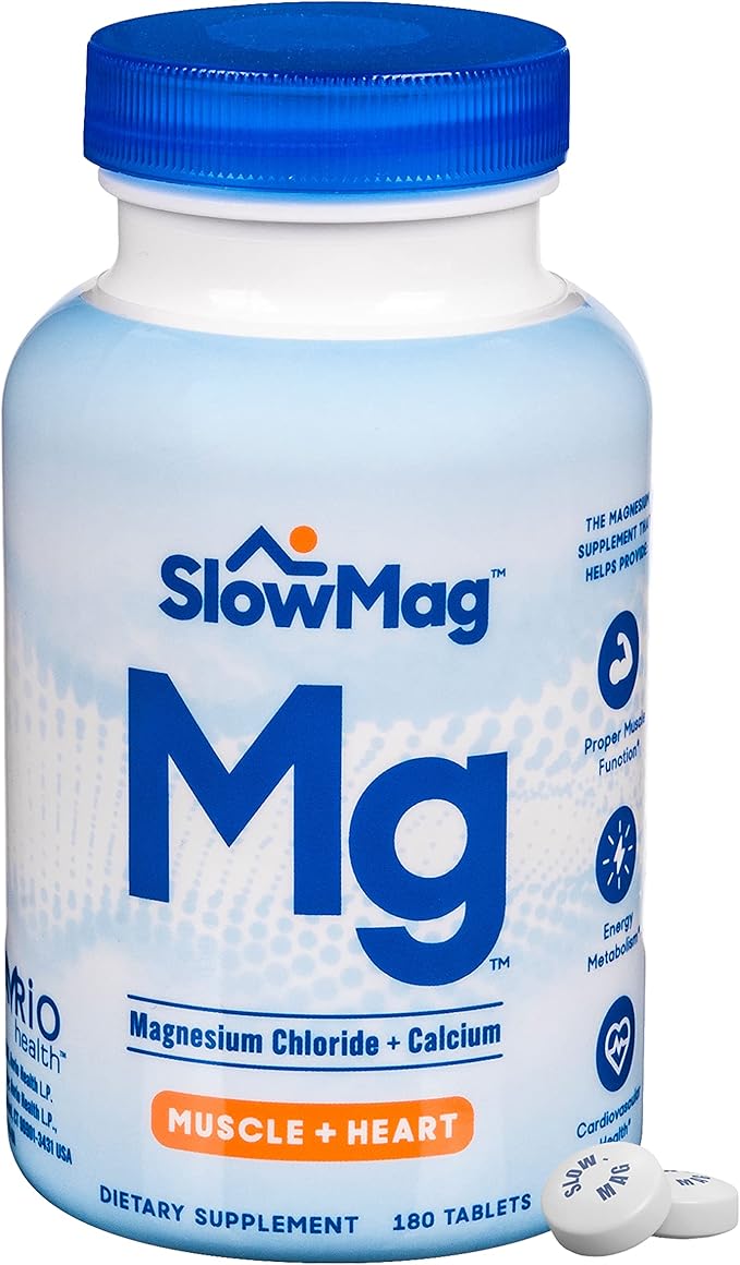SlowMag Muscle + Heart Magnesium Chloride with Calcium Supplement &amp Jarrow Formulas Extra Strength Methyl Folate 400 mcg