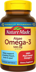Nature Made Algae Oil Omega 3 Supplement 540mg Omega 3 Fish Oil Alternative 70 Veggie Softgels Sustainable Plant-Based for Healthy Heart Brain and Eye Support 70 Softgels