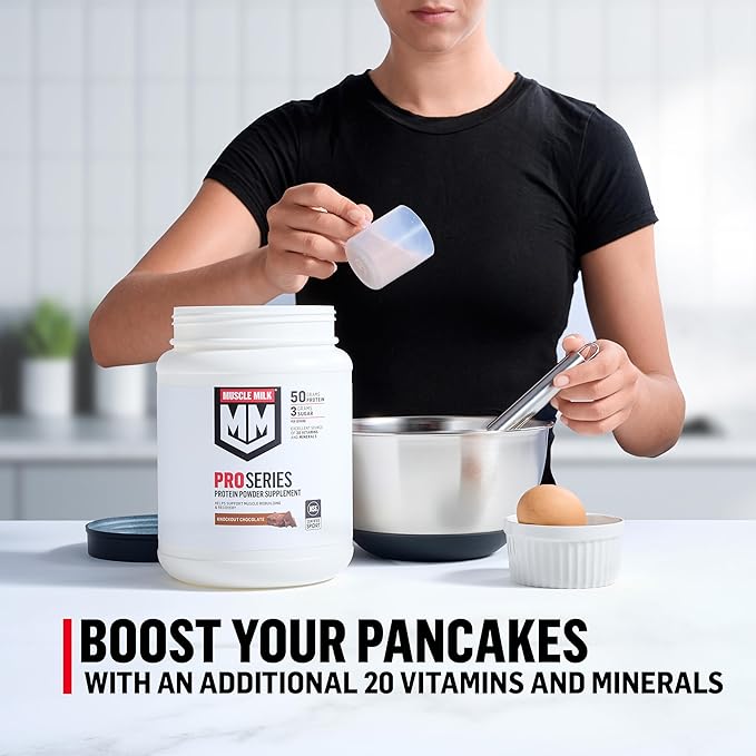 Muscle Milk Pro Series Protein Powder SupplementKnockout Chocolate2 Pound11 Servings50g Protein3g Sugar20 Vitamins &amp MineralsNSF Certified for SportWorkout RecoveryPackaging May Vary