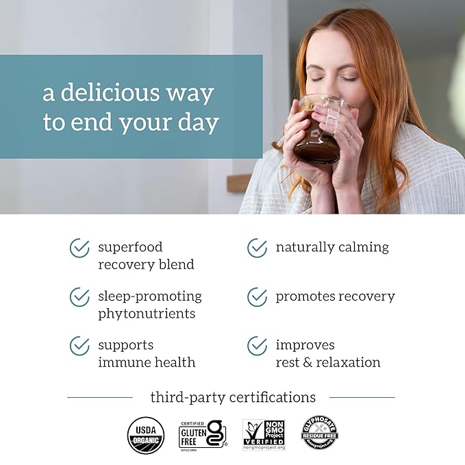 Organifi - Gold Chocolate - Superfood Supplement Powder - 20 Day Supply - Supports Restful Sleep Immune Health and Recovery - Cocoa Organic Turmeric and Reishi Mushroom Infused Golden Milk Drink Mix