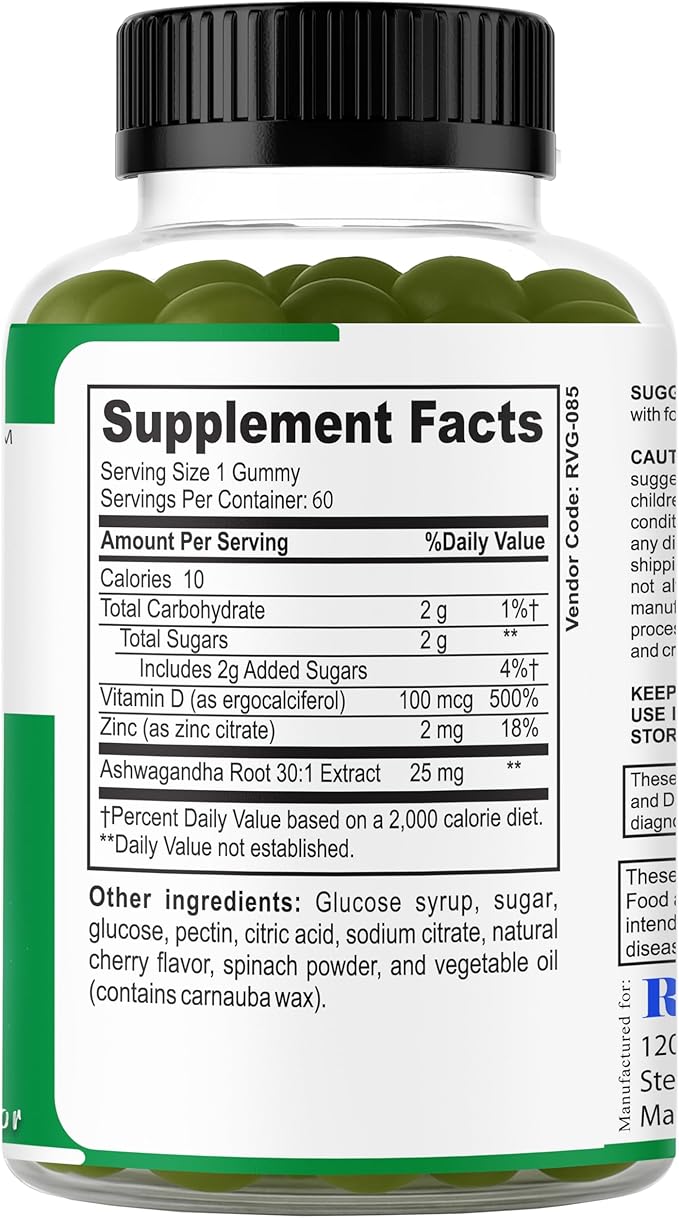 Focus-Lift Ashwagandha Gummies for Adults – Brain Supplement for Men &amp Women - Ashwagandha Supplements Calm Gummies for Stress Support Brain Health &amp Memory – 60 Gummies