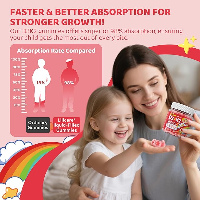 Bundle Vitamin D3K2 Gummies for Kids &amp D3K2 Gummies for Adults