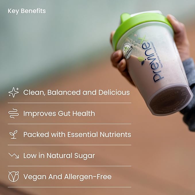 Nourify Plus Plant-Based Protein Shake - All Natural Vegan Protein Powder High Protein &amp Low Sugar Gluten Free Soy Free &amp Dairy Free Chocolate Protein Powder (29.3 oz)
