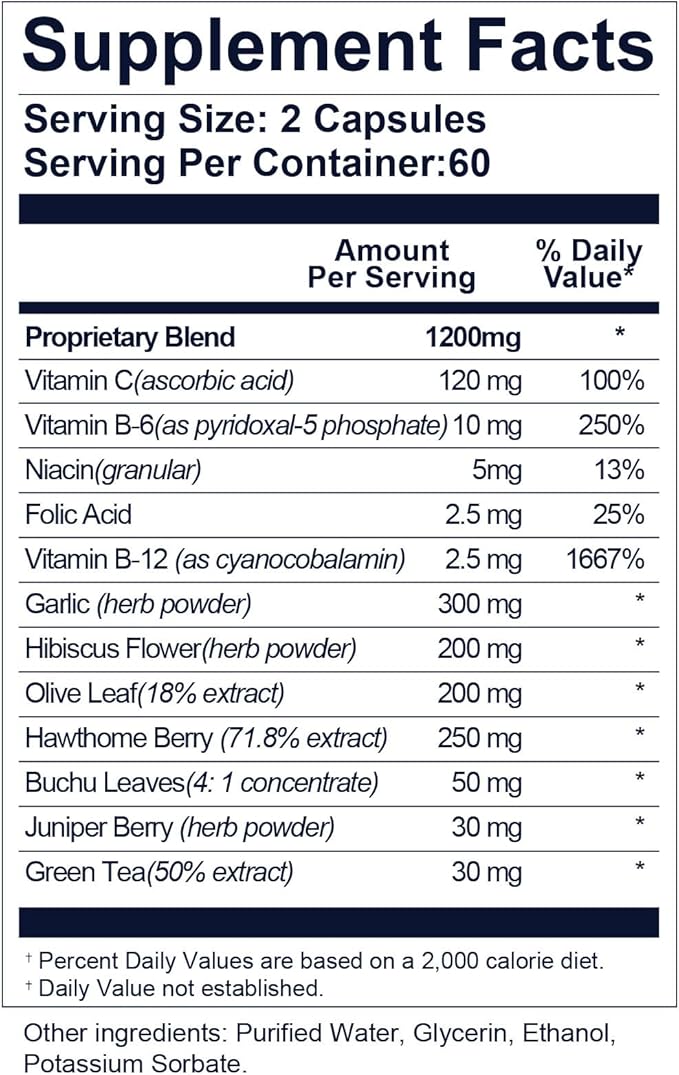1200MG Tinnitus Relief for Ringing Ears - Advanced Ear Health Support Supplement with Hibiscus &amp Hawthorn Berry - Soothing Comfort for Ear Noise - Non-GMO &amp Vegan - 120 Capsules