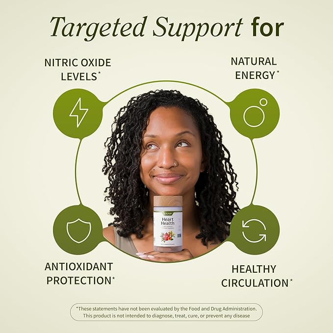 Snap Supplements Heart Health Support Supplement - Botanical Support for Heart Health Healthy Circulation and Nitric Oxide Levels 30-Day Supply 90 Capsules (Packaging May Vary)