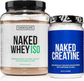NAKED Chocolate Whey Isolate Protein Powder (24 Servings) Pure Micronized Creatine Monohydrate 500g (100 Servings) – Grass-Fed Bulk Non-GMO Gluten Free Soy Free