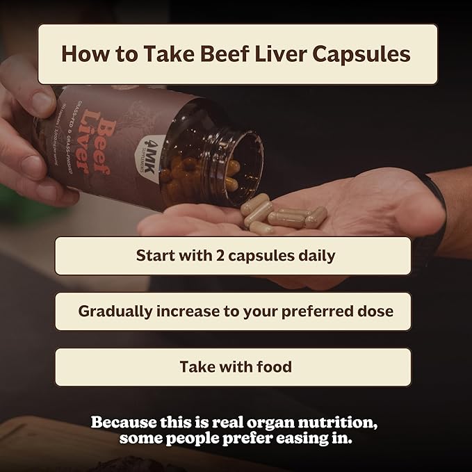 MK Supplements Grass Fed Beef Liver Supplement Supports Energy Production Detoxification Digestion Immunity and Full Body Wellness Non-GMO Freeze Dried 30 Servings (3000 mg Each)