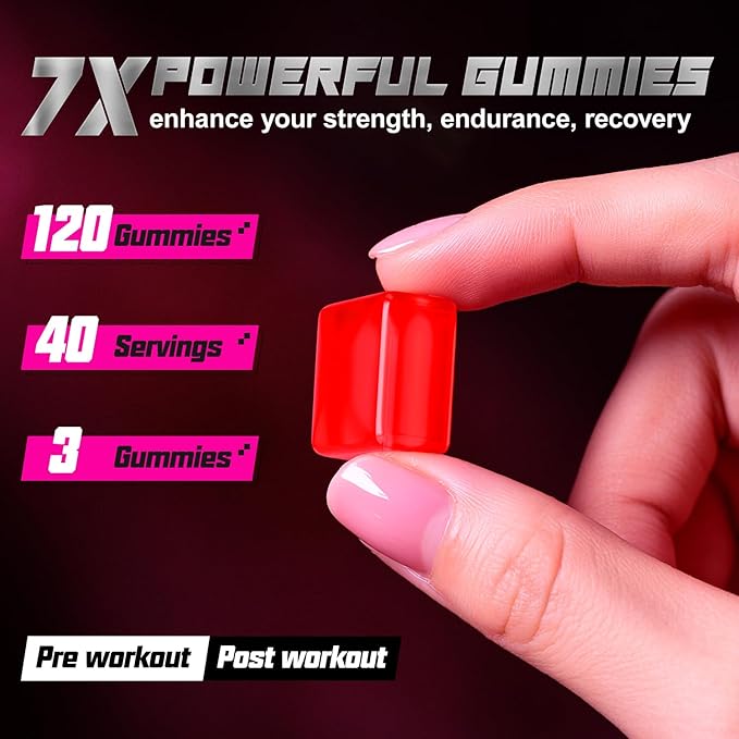 Creatine Monohydrate Gummies Creatine Complex for Men &amp Women for Improve Endurance Strength &amp Recovery with L-Glutamine Beta-Alanine Vitamin B12 Sugar-Free Vegan No Bloating GMP-certi