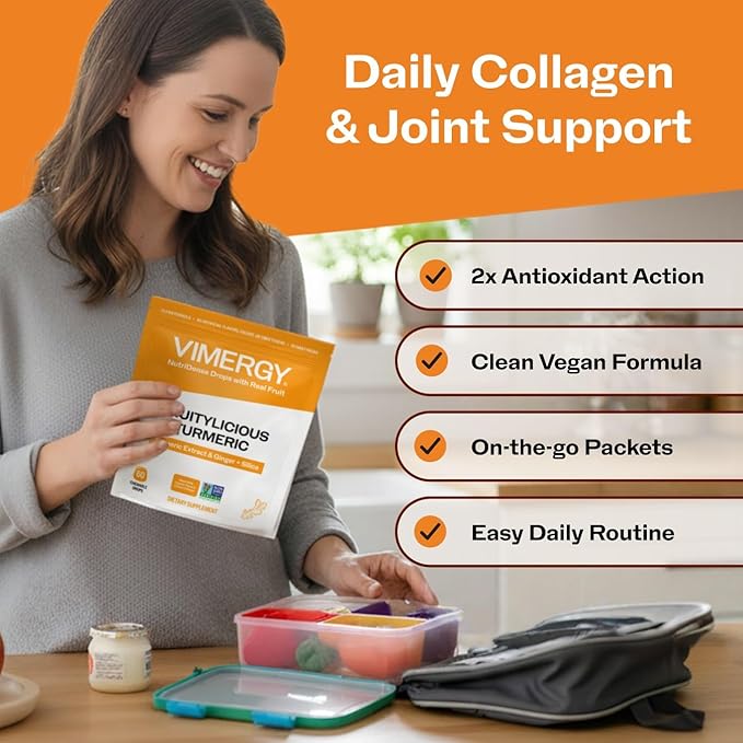 Vimergy NutriDense Fruitylicious Turmeric + Ginger Chewables Vegan No Artificial Sweeteners Gluten-Free Mobility &amp Joint Support 30 Servings (60 Count)