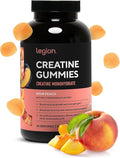LEGION Creatine Monohydrate Gummies - Clean Creatine Chewables for Muscle Gain Improving Endurance &amp Post Workout Recovery - Creatine Supplement for Maximum Absorption (Sour Peach)