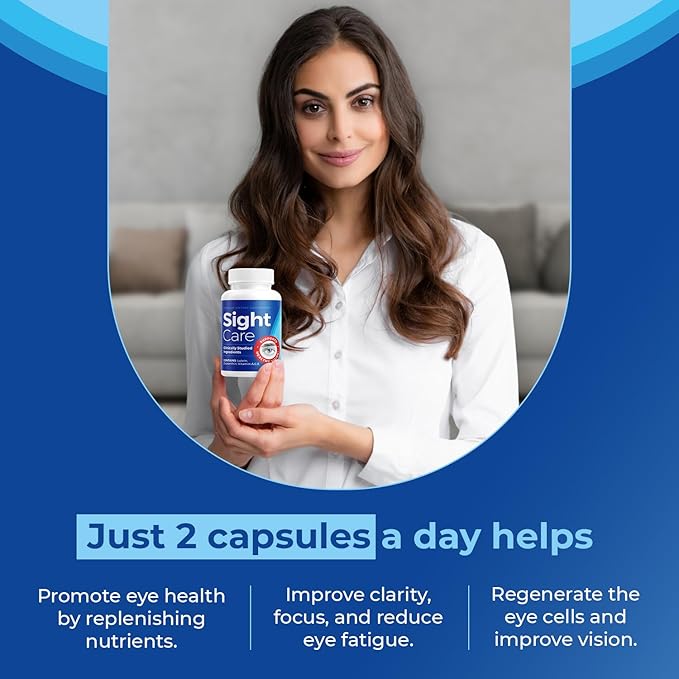 SightCare - Vision Support Supplement - Natural Formula for Eye Health Clarity &amp Focus - Advanced Eye Support 60 Capsules - 2 Pills Daily