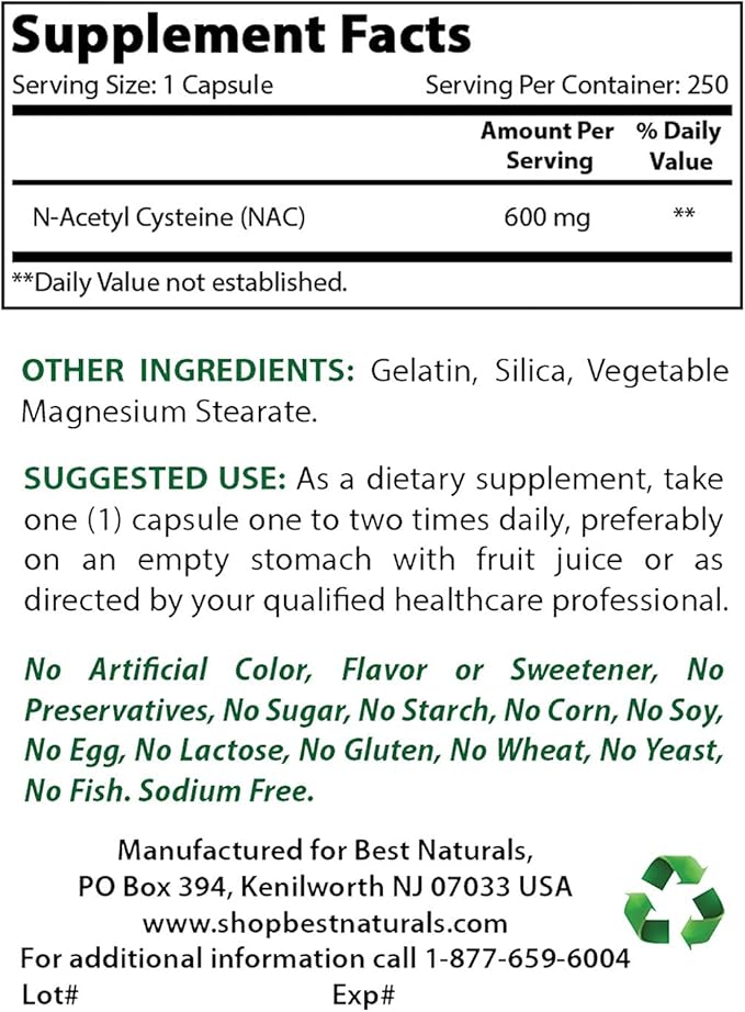 Best Naturals Biotin 10000 Mcg &amp NAC - N Acetyl Cysteine 600 mg