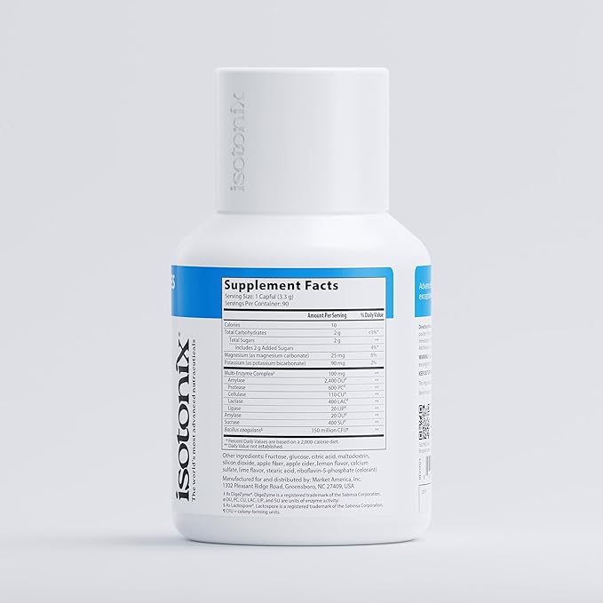 Isotonix® Digestive Enzymes with Probiotics | DigeZyme® Multi-Enzyme Complex &amp Lactospore® Bacillus Coagulans | Nutrient Absorption Gut Balance &amp Digestive Health | Vegan Gluten-Free | 90 Se