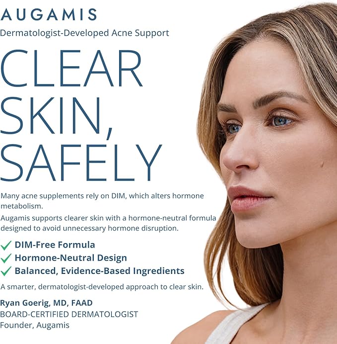 Hormonal Acne Treatment for Women - No DIM - (60 Capsules 485 mg) – DIM-Free Acne Medication - Helps Nodular &amp Hormonal Acne - Best Acne Treatment for Teenagers &amp Adults