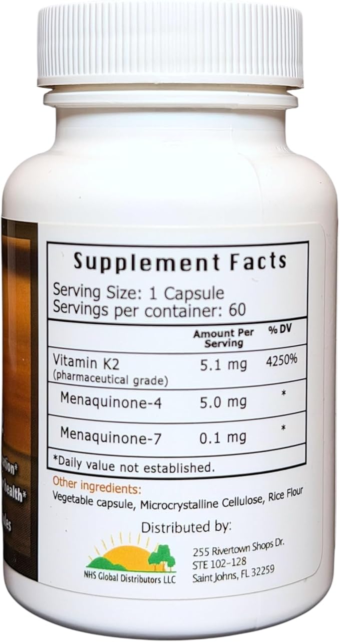 Vitamin Supplement MK-4 + MK-7 – Supports Bone &amp Cardiovascular Health – D3 Companion – 60 Capsules (2)