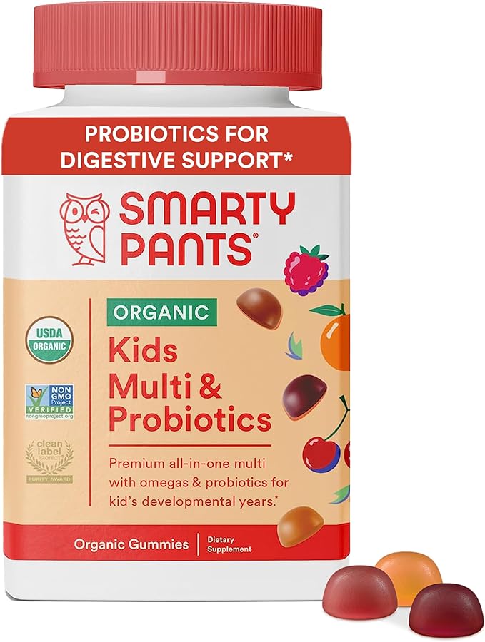 SmartyPants Organic Kids Multivitamin Gummies: Probiotics Omega 3 (ALA) Vitamin D3 C Vitamin B12 &amp Women's Multivitamin Gummies: Omega 3 Fish Oil (EPA/DHA) Methylfolate CoQ10
