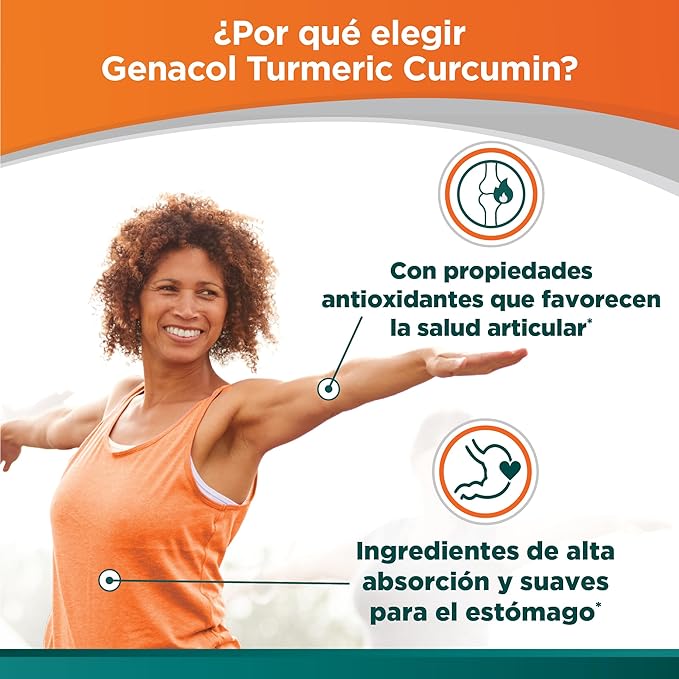 Genacol Turmeric Curcumin Ultra-Hydrolyzed Collagen Peptides Supplement with Black Pepper Extract (BioPerine) Soothe Your Joints Enhanced Absorption 90 Capsules (30-Day Supply)