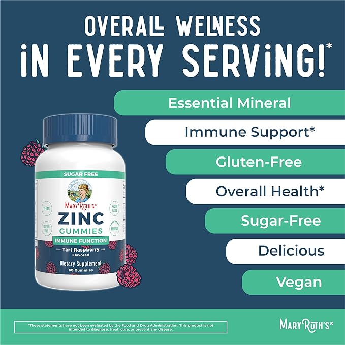 MaryRuth Organics Zinc (Tart Raspberry) &amp Vitamin K2+D3 Calcium Gummies (Peach Mango &amp Apricot) | Clean Label Project Verified® | Vitamins for Immunity &amp Joint and Bone Health | Vegan Non