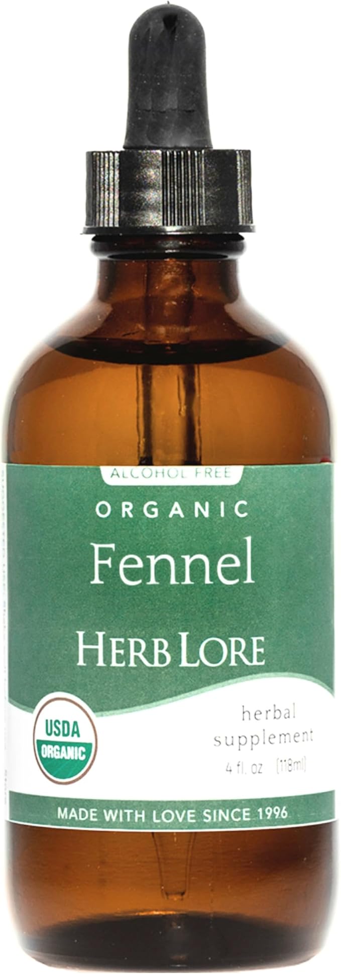 Herb Lore Organic Fennel Seed Tincture - Soothes Gas &amp Bloating - Lactation Support Supplement - 4 fl oz