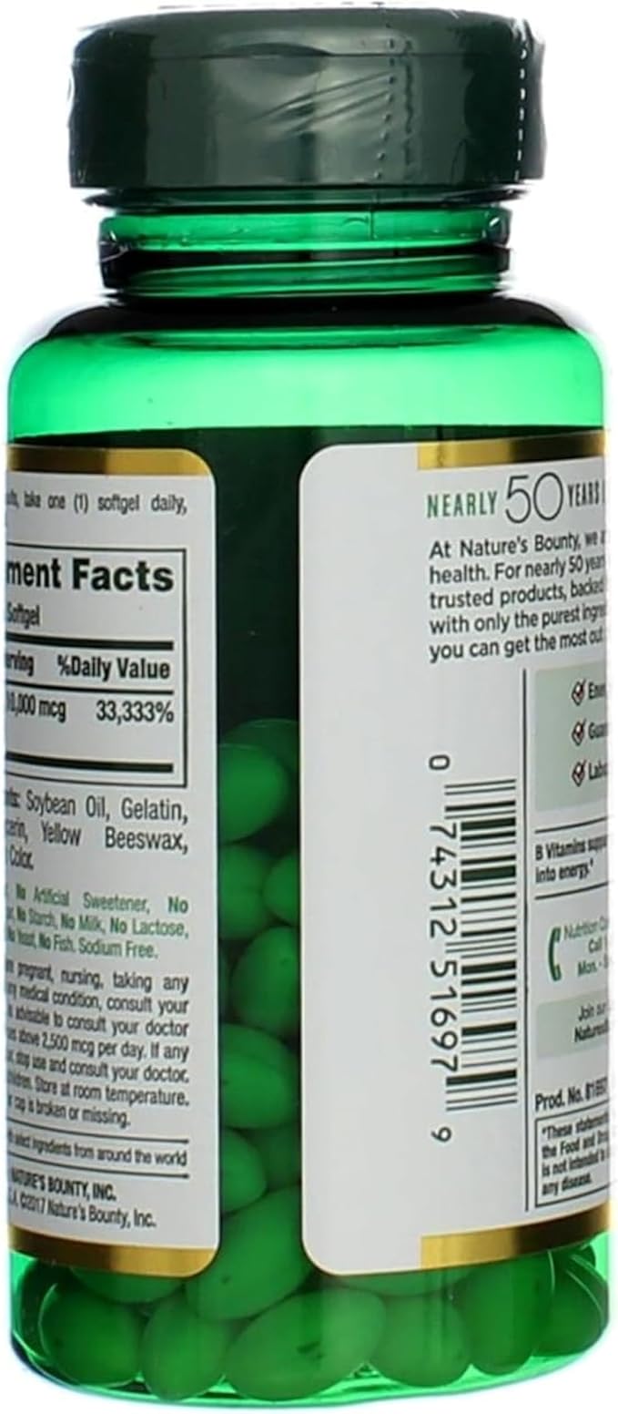 Nature's Bounty Biotin 10000 mcg Ultra Strength - 120 Softgels Pack of 4