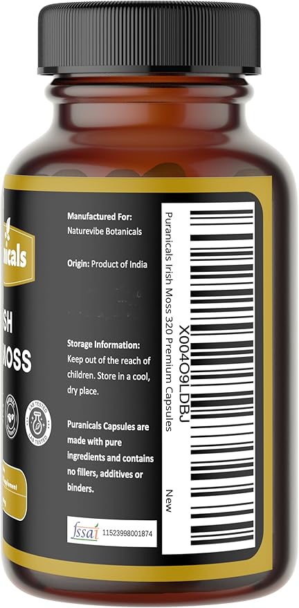 Ashwagandha 320 Capsules &amp Irish Moss 320 Capsules Combo – Herbal Dietary Supplement | Easy Daily Use | Non-GMO Ingredients No Artificial Colors | Capsules Combo Pack